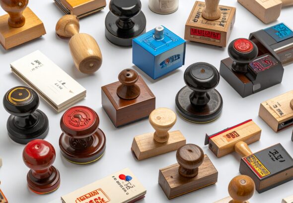 Firefly_detailed photographic rendition of a an assorted variety of rubber stamping products 738458