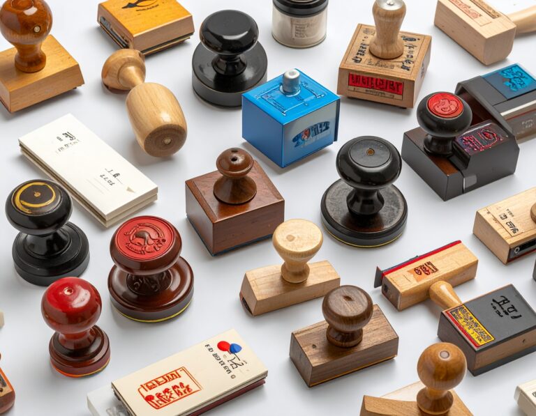 Firefly_detailed photographic rendition of a an assorted variety of rubber stamping products 738458